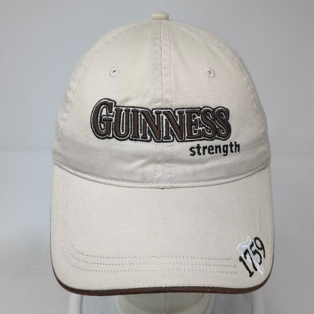 Guinness Baseball Cap Beige Brown OS Hat Strapback Embroidered Strength 1759 - Picture 2 of 9